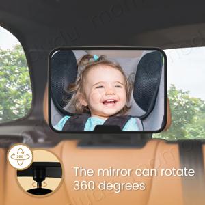 아기 자동차 거울 360 °   회전식 직면 카시트 미러 넓고 선명한 시야, 비산 방지, 쉬운 조립이 가능한 유아용 자동차 모니터