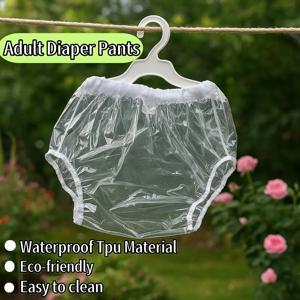 1Pcs 투명 성인 TPU 방수 요실금 기저귀 노인 장애인 Dropshipping을위한 탄성 재사용 가능한 기저귀 바지
