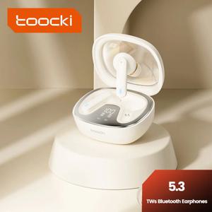 Toocki 068A Wilreless Bluetooth 5.3 이어폰 IPX4 투명 디지털 디스플레이 헤드폰 Stero Sound 미니 이어 버드 터치 컨트롤