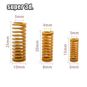 가열 베드 레벨링 압출기용 3D 프린터 부품 스프링, 강한 스프링 보어, 3mm, 4mm, 5mm 외경 6mm, 8mm, 10mm 길이 15mm, 20mm, 25mm