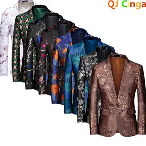 QJ CINGA 브랜드 남성 정장 재킷, 웨딩 비즈니스 드레스 코트, 슬림 블레이저, 새로운 의상, 아시아 사이즈, M-5XL, 6XL