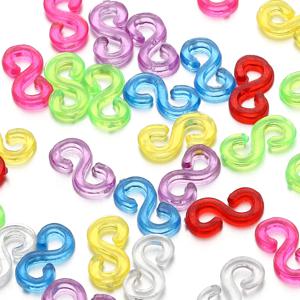 500pcs 11x6mm 다채로운 고무 S 클립 커넥터 걸쇠 후크 쥬얼리 만들기 DIY 결과
