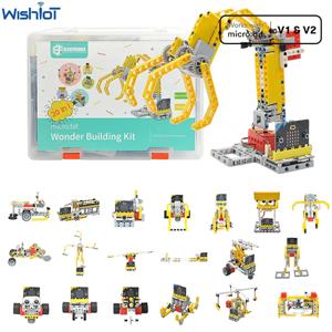 ELECFREAKS Micro:bit 32 IN 1 원더 빌딩 키트 퍼즐 빌딩 블록용 Wukong 확장 보드 Microbit Kids Fun Coding STEM