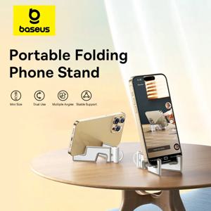 Baseus 전화 스탠드 홀더 iPhone 16 15 14 13 Pro Max 삼성 휴대용 접이식 범용 미니 마운트 안정적인 라이트 얇은 스탠드