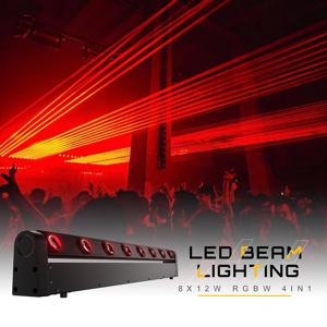 SHEHDS 1pcs 빔 8x12W RGBW 이동 헤드 라이트 DJ 컨트롤러 디스코 스포트라이트 교회 시장 KTV DJ 파티 크리스마스 조명 청중