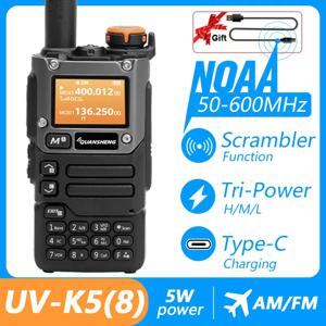 Quansheng UV K5 (8) 워키 토키 휴대용 Am Fm 양방향 라디오 정류자 스테이션 아마추어 햄 무선 세트 장거리 수신기