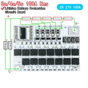 5S 4S 3S BMS 100A 21V 18V 16.8V 12V 18650 리튬 이온 LMO 삼원 리튬 배터리 보호 회로 기판 밸런스 충전