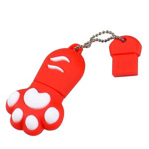 JASTER Cat Paw USB 플래시 드라이브 64GB 다채로운 펜 드라이브 32GB 무료 키 체인 메모리 스틱 16GB 브라운 Pendrive 레드 U 디스크 블루 8GB