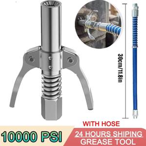 10000PSI 그리스 건 커플러 수동 그리스 펌프 헤드 주사기 윤활 노즐 오일 펌프 충전 도구 그리스 인젝터 젖꼭지