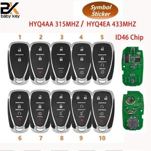 BB 키 315/433MHz HYQ4AA HYQ4EA Chevrolet Camaro Volt Blazer Traverse Camaro Cruze Malibu Sonic Equinox Spark 용 원격 키
