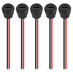5PCS 2Pin USB 커넥터 유형-C 여성 소켓으로 방수 고속 충전 잭 충전 포트 USB-C 충전기 플러그 소켓