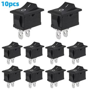 10pcs 스냅인 보트 로커 스위치 토글 전원 SPST ON-OFF 2 핀 AC 250V 6A 125V 10A 자동차 자동 보트 용 2 핀 위치 스냅 스위치