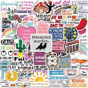 50PCS 재미 있은 Snarky 냉소적 인 문구 스티커 DIY 데칼 플래너 노트북 자전거 기타 스케이트 보드 자동차 선물 방수 스티커