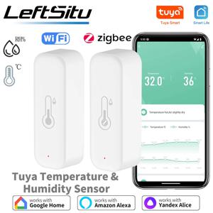Tuya WiFi Zigbee 온도 및 습도 스마트 홈 온도계 습도계 APP 원격 알람 Alexa Google 홈과 함께 작동