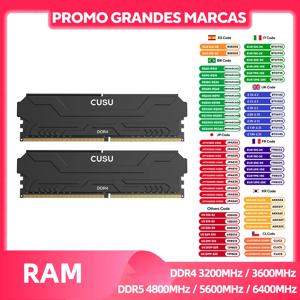 CUSU RAM DDR4 8GB 16GB 메모리 3200MHz 3600MHz DDR5 5600MHz 6400MHz Intel AMD 마더보드용 데스크탑 Ram 288pin Udimm