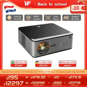 VOXFLIX VF71 풀 HD 1080P 35000 루멘 자동 초점 자동 키스톤 프로젝터 4K 안드로이드 12 WiFi6 홈 시어터 스마트 빔