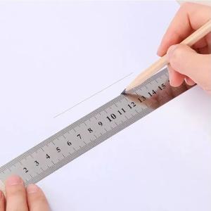 학생용 양면 체중계 스테인레스 스틸 스트레이트 눈금자 측정 도구, 학교 문구, 어린이 선물, 15-30 cm