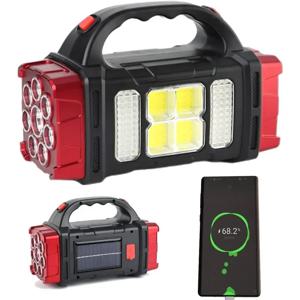 태양열 충전식 LED 다기능 휴대용 조명, USB 듀얼 광원, 야외 탐조등, 하이킹용 캠핑 조명