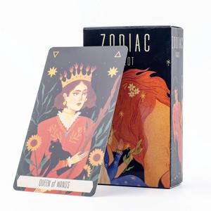 조디악 타로 78 카드 데크 별 아래 점성 경로 가족 모임을 위한 보드 게임 참여 10.3X6CM