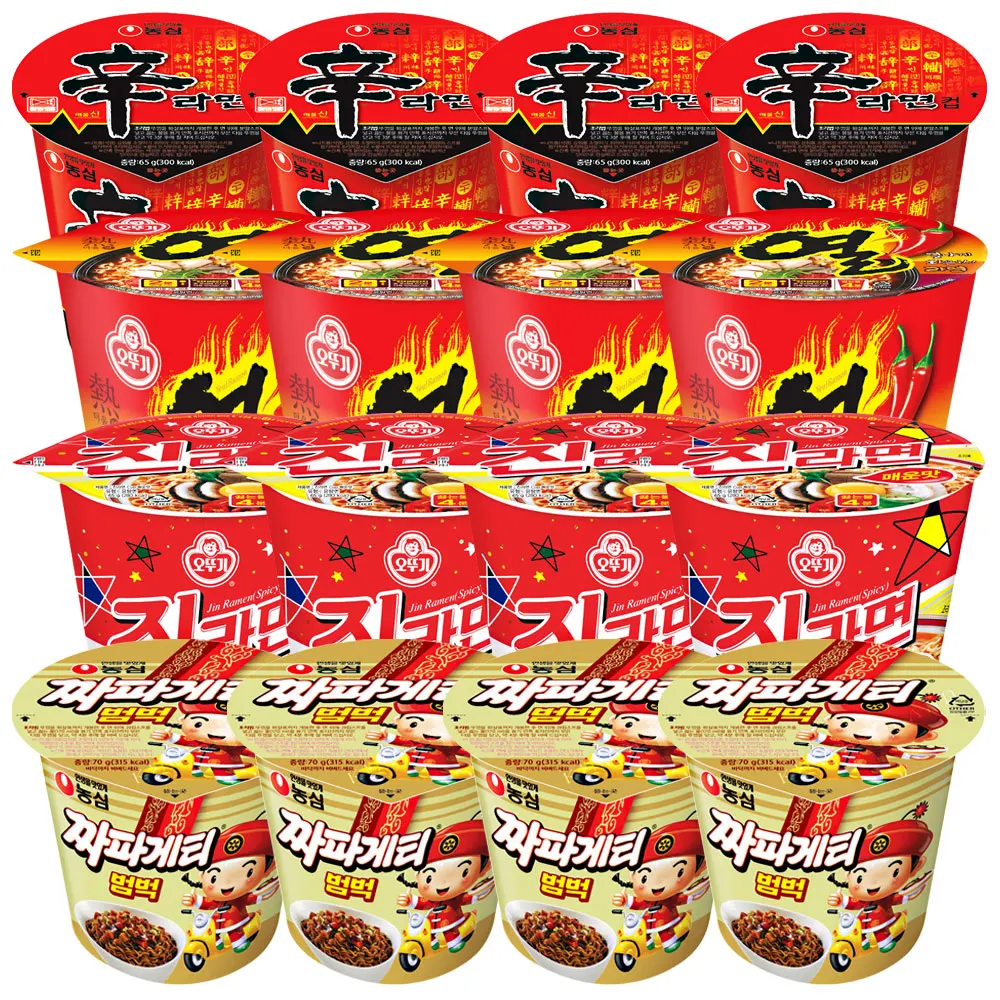 컵라면 소컵 세트(짜파게티범벅4개+신라면4개+열라면4개+진라면매운맛4개)