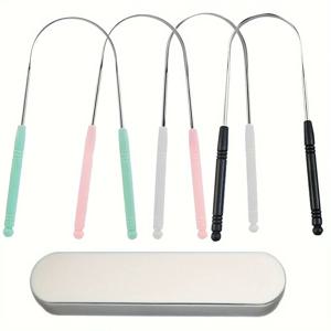 1PCS 스테인레스 스틸 혀 스크레이퍼 구강 혀 클리너 브러시 혀 칫솔 구강 위생 고품질 혀 스크레이퍼