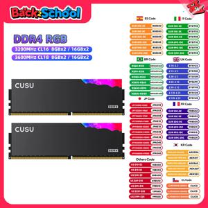 CUSU RGB DDR4 3200MHz 3600MHz Ram 메모리 DDR4 8GB 16GB 8GBX2 16GBx2 듀얼 채널 데스크탑 DDR4 Ram