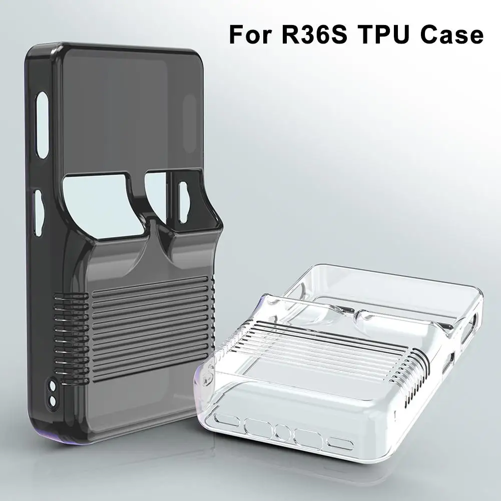 R36S 휴대용 게임 콘솔 액세서리 용 TPU 보호 케이스 R36S 커버 용 투명 안티 가을 방수 보호 쉘