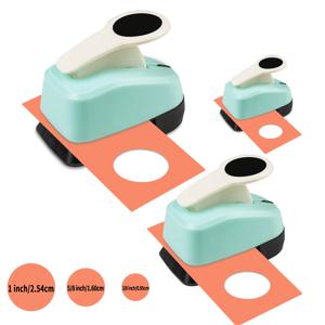 3개 원형 종이 커터 공예용 구멍 펀치 도구 세트 3/8 5/8 1인치 25 16 9mm 종이 공예 모양 카드 만들기 스크랩북용