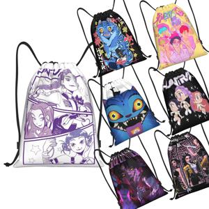 KPop Demon Hunters Huntrix Drawstring Bags 스포츠 배낭 체육관 Sackpack 사이클링을위한 방수 스트링 백