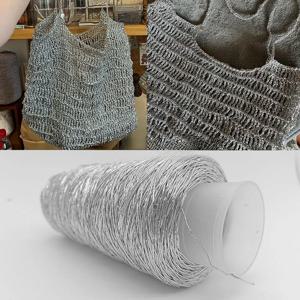 손으로 짠 실버 스레드 200g mm DIY 뜨개질 재료 액세서리에 대한 인기있는 깨진 실버 비 초극세 면사