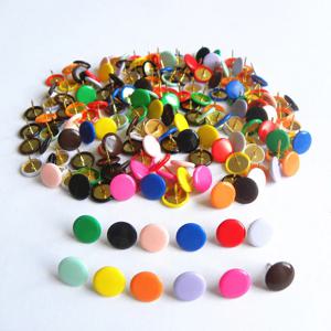 100pcs 압정 푸시 핀 플라스틱 금속 코르크 보드 엄지 압정 압정 패션 편지지 버튼 사무실 학교 용품