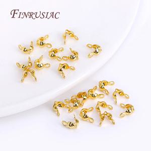 14K/18K 골드 도금 조개 껍질 비드 팁, 크림프 비드 커버, DIY 쥬얼리 액세서리, 매듭 커버 엔드 팁
