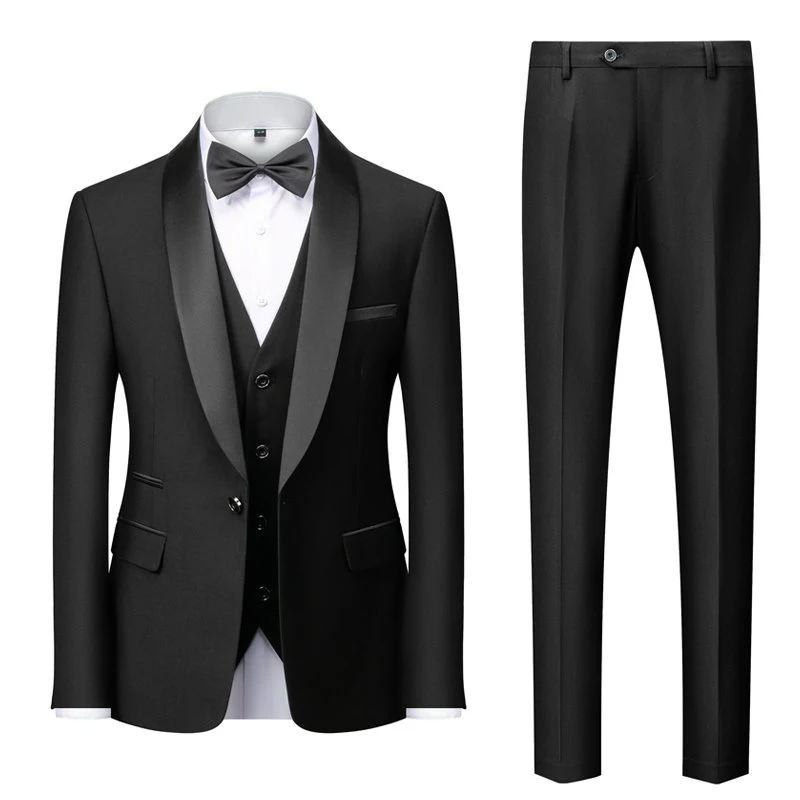 M-6XL 남성 캐주얼 비즈니스 흡연 정장 하이 엔드 브랜드 부티크 패션 블레이저 조끼 바지 신랑 웨딩 드레스 파티 정장