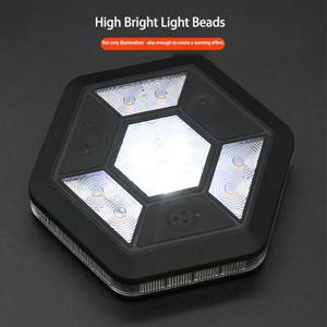 자동차 비상 USB 충전 COB 경고등, 360 ° 회전, 자석 흡착 야간 노란색 흰색 깜박이 램프, 지붕 트렁크 조명