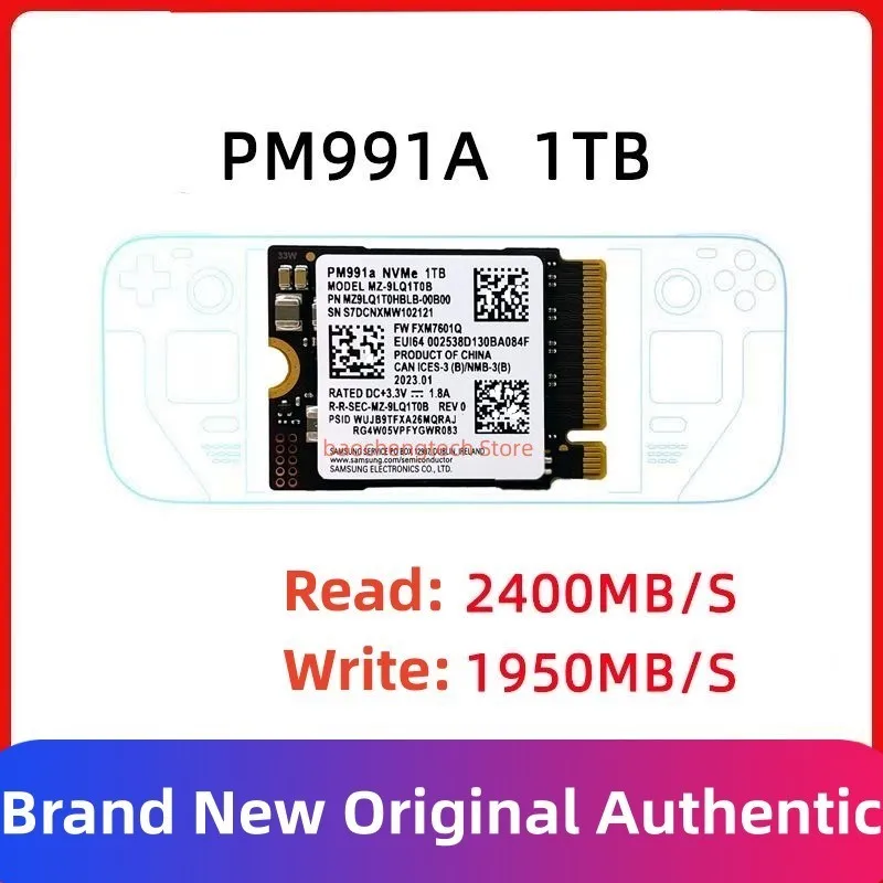 마이크로소프트 서피스 프로 7 + 스팀 데크용 내부 솔리드 스테이트 드라이브 PCIe 3.0x4 NVME, PM991A, 1TB, 512GB, PM991, 128GB, SSD M.2 2230