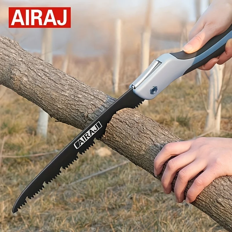 AIRAJ 접이식 톱 목공 접이식 쇠톱, 다기능 절단 목재 날카로운 캠핑 정원 가지치기 톱, 나무 헬기 칼 손