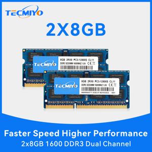 TECMIYO 2X8GB DDR3 1600MHz SODIMM 노트북 메모리 RAM DDR3 8GB 1600MHz SODIMM 1.5V PC3-12800S 비 ECC - 블루