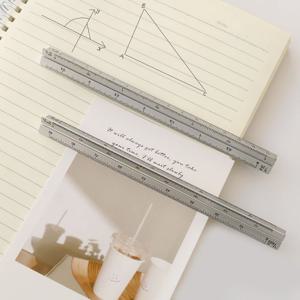고품질 은색 15cm 알루미늄 삼각형 스케일 눈금자 알루미늄 1:20 - 1:600 합금 금속 스케일 regua desenho