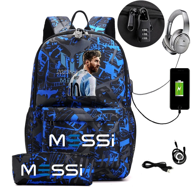 2pcs 메시 배낭 An-ti 잠금 USB 여성 남성 용량 십대 노트북 학교 가방 캐주얼 고등학교 학생 Mochilas