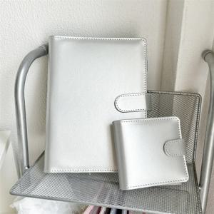 A5 A8 Instagram 실버 PU 마그네틱 버클 루스 리프 PU DIY 바인더 노트 커버 일기 일정 계획 종이 커버