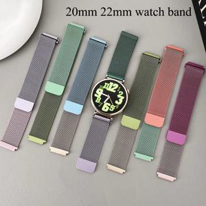 Amazfit GTS/GTR-4-3-2-2e-Mini-Pro/stratos 3 용 밀라노 루프 Amazfit bip-U-S-lite 스트랩 용 금속 팔찌 20mm 22mm 시계 밴드