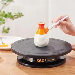 회전 턴테이블 입체 그림 조각 도자기 바퀴, 회전 케이크 턴테이블, DIY 몰드 주방 베이킹 도구, 11 인치