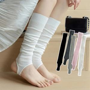 무릎 패드 두꺼운 심플 긴 무릎 높이 양말, 발레 스타일 종아리 양말, 자외선 차단, 발에 스테핑, JK 스타킹 용수철