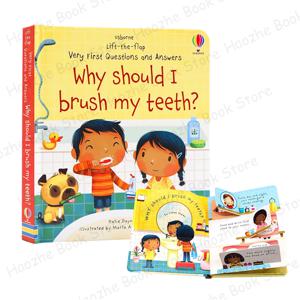 첫 번째 질문과 답변: 왜 양치질을 해야 하나요? Usborne Lift the flap 어린이 활동 영어 도서 몬테소리