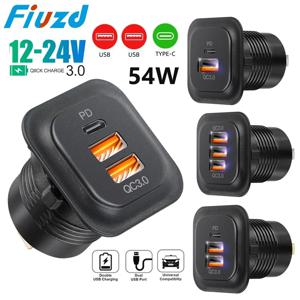 차량용 충전기 소켓 PD3.0 및 QC3.0 모토 어댑터용 LED 고속 충전 12V/24V가 포함된 이중 USB C 포트