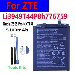 하이 퀄리티 오리지널 셀, ZTE Nubia Z50S Pro NX713J 휴대폰 1ICP6/68/74 + 도구용 배터리, Li3949T44P8h776759, 5100mAh, 신제품