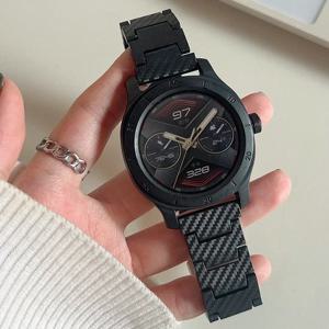 삼성 갤럭시 7/FE/4/5/6/클래식 46mm/액티브 2 40mm 44mm 링크 팔찌 화웨이 시계 GT 4/2/2e/3/Pro 스트랩용 탄소 섬유 밴드