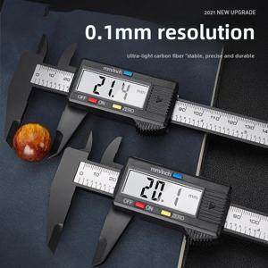 구경 150mm 100mm LCD 디스플레이 전자 디지털 마이크로미터 탄소 섬유 측정 도구 디지털 눈금자 게이지 버니어 캘리퍼스