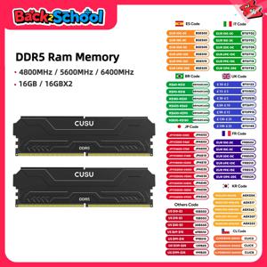 CUSU 데스크탑 램 메모리 U-DIMM, PC DIY 게임용 컴퓨터용, DDR5, 5600MHz, 6400MHz, 16GB, 16GBx2