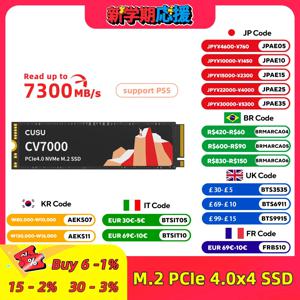 CUSU 2280 하드 드라이브 솔리드 스테이트 디스크, M.2 SSD M2 1TB 2TB SSD NVMe PCIe4.0 M.2 PS5 PC 노트북용
